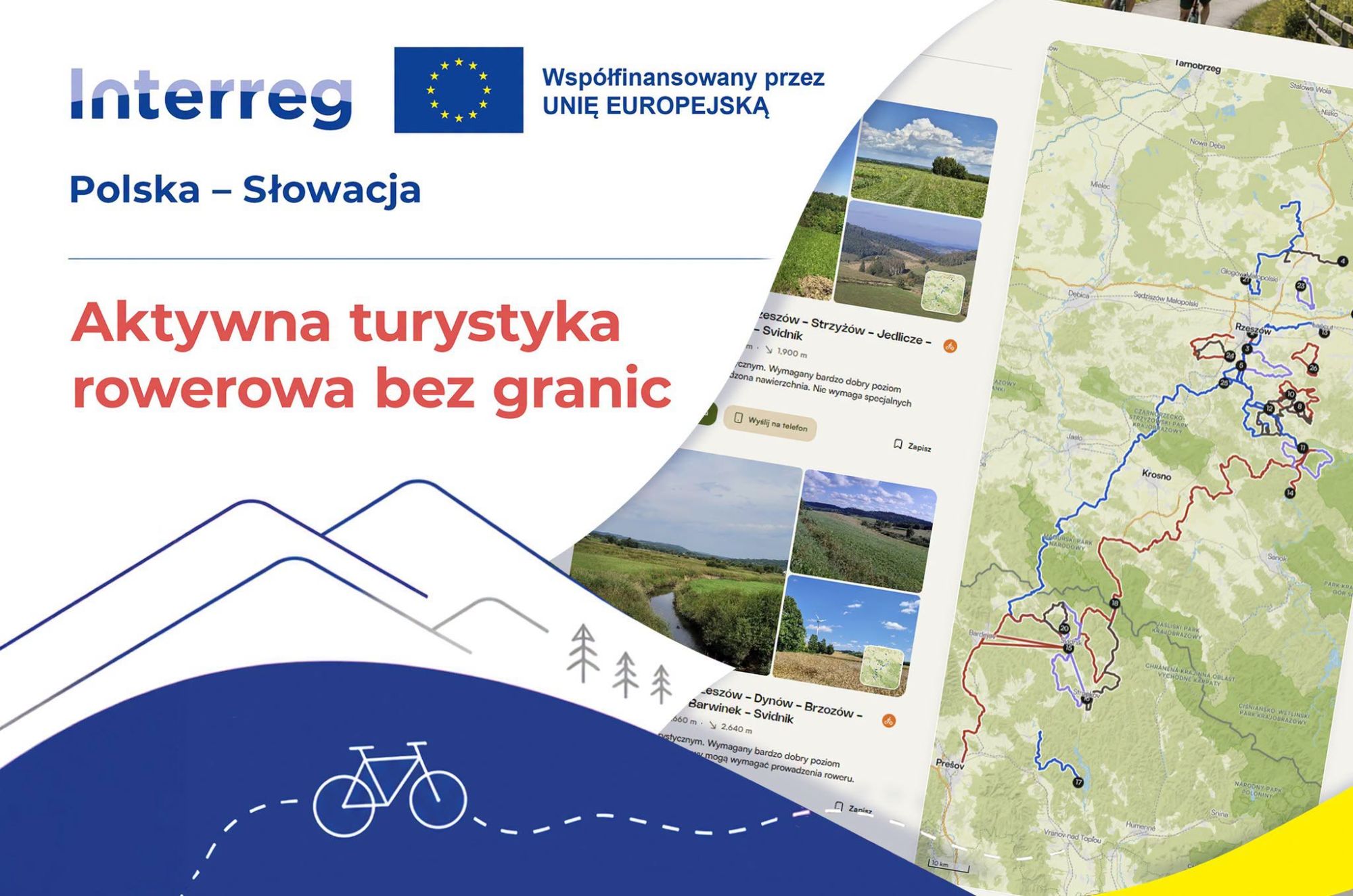 aktualność: E-mapa i analiza tras rowerowych na pograniczu polsko-słowackim już gotowe! Za nami także cztery etapy rajdu „Rowerem bez granic”